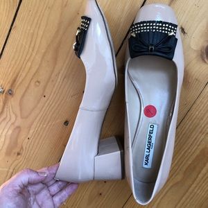 Karl Lagerfeld | Shoes | Nwt Karl Lagerfeld Nude Patent Leather Heels 9